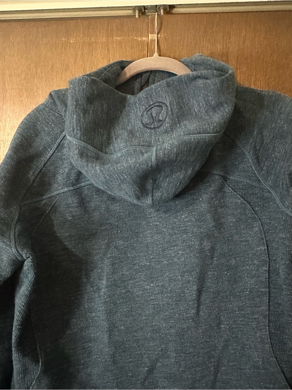 Lululemon Scuba Hoodie III Heathered Denim Alberta Lake Blue Green Hoodie Sz 12 - Picture 7 of 9